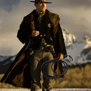 Black 6.2 Foot Long Whip Indiana Leather Equestrian Bull Braid Handle Halloween Costume Accessories, one-size