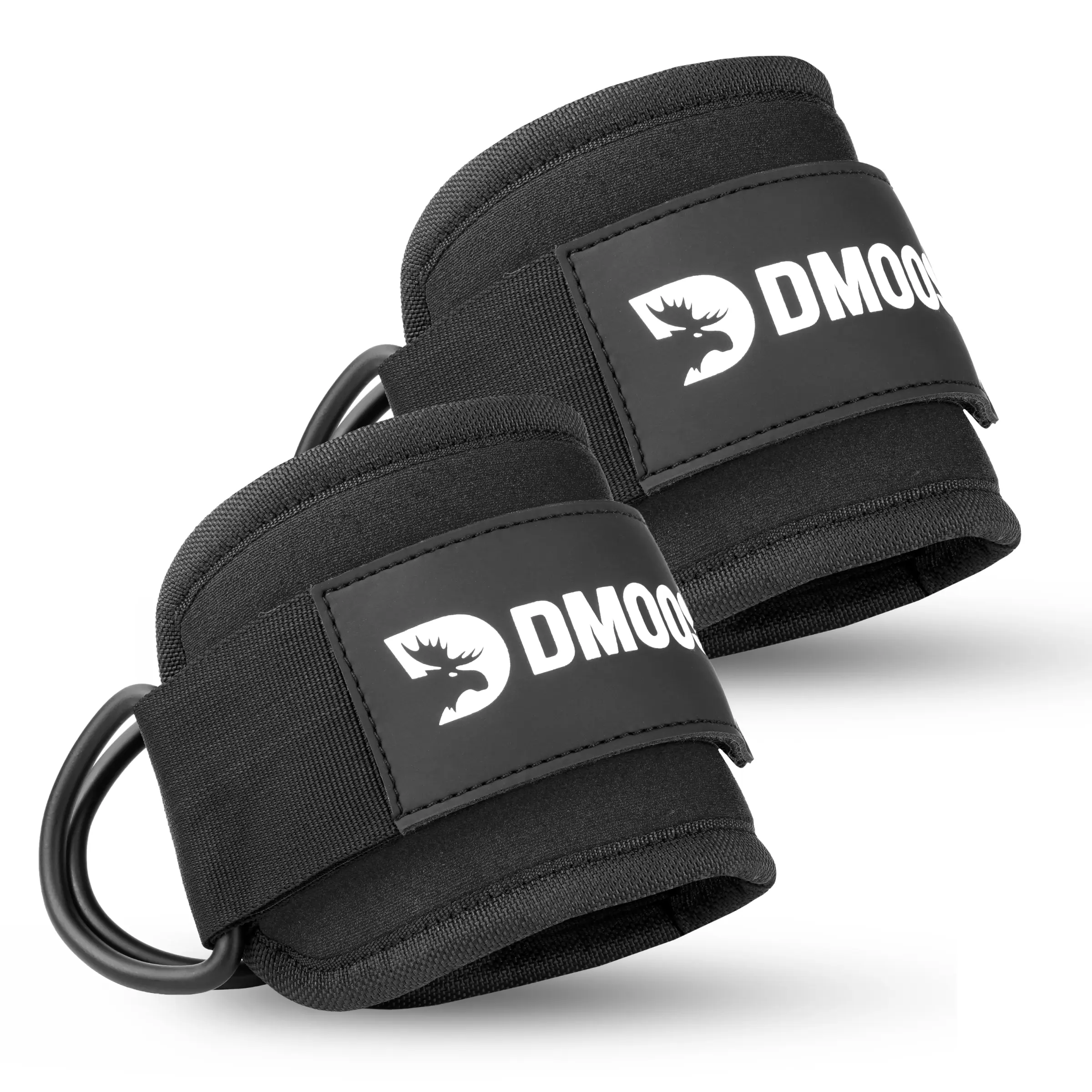 DMoose Ankle Straps for Cable Machines - 8mm Padded Neoprene, Durable Nylon Cuffs with Hook & Loop, Reinforced Stitching, Gym Accessories for Women’s Strength Training, Home Workout, Glute Workouts (Snug Fit, Durable Nylon Stands Up to Heavy Use)