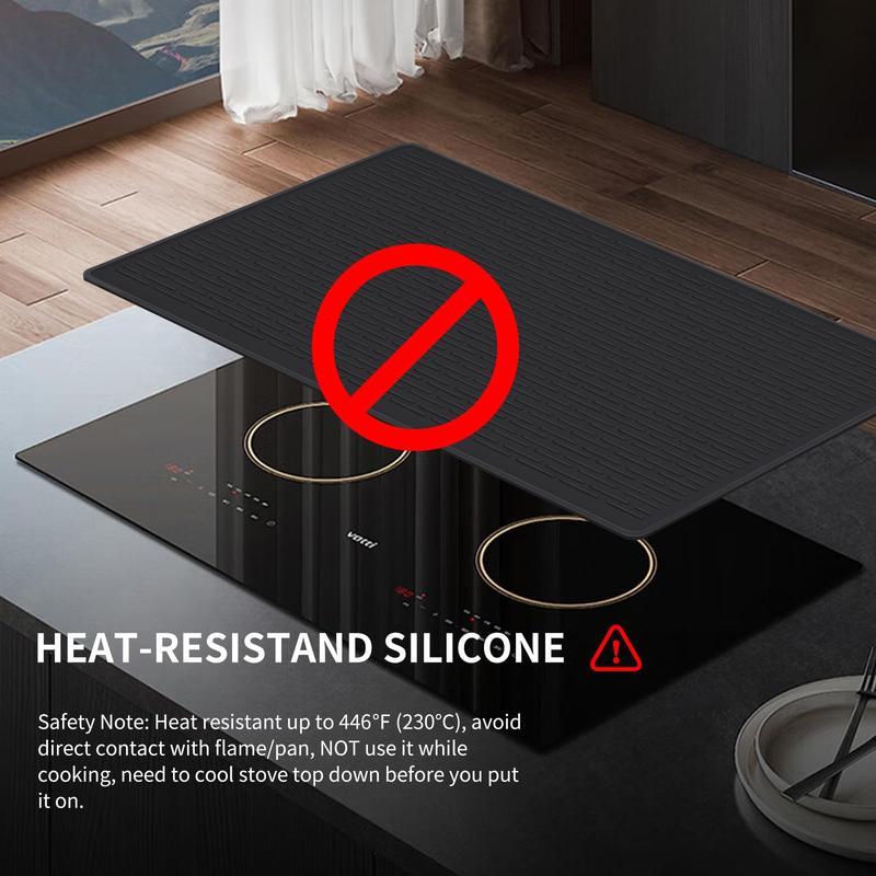 【TikTok Top Seller】Heat Resistant Silicone Stove Cover Mat & Utensils Non-slip Protector 2026 Kitchen Gadgets Mother's Day Gifts Black Tableware Coasters Lightweight Waterproof Halloween
