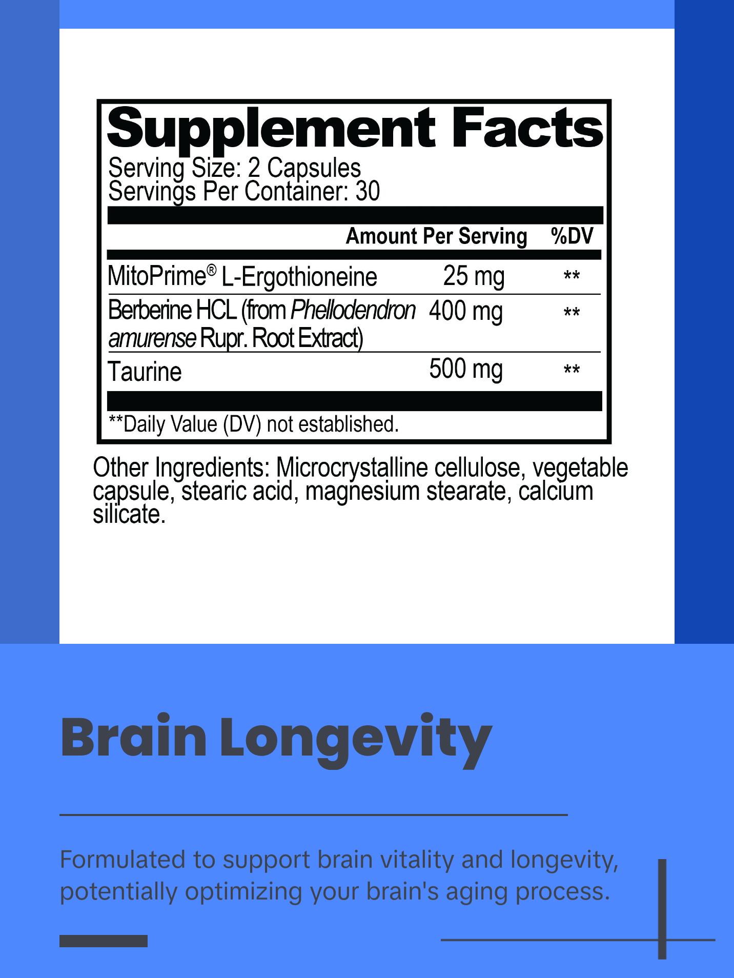 Performance and Longevity Stack - Your daily supplement for mental performance, brain longevity, and vitality.*