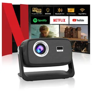 Latest C5 Projector 800ANSI Auto Focus Dual WiFi6 4K Decoding BT5.2 Native 1920*1080P Android 11 Built-in Speaker&Appstore Remote Control Home Theater