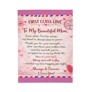 First Class Love Letter To My Beautiful Mom Velveteen Plush Blanket | Mother's Day Tribute