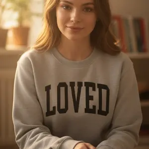 Loved Simple Varsity Letter T-Shirt, Valentines Day Shirt, Gift for Girlfriend T-Shirt, Simple Vday T-Shirt, Self Love Shirt, Unisex Sweatshirts, Graphic Hoodies, Graphic Long Sleeve Tops