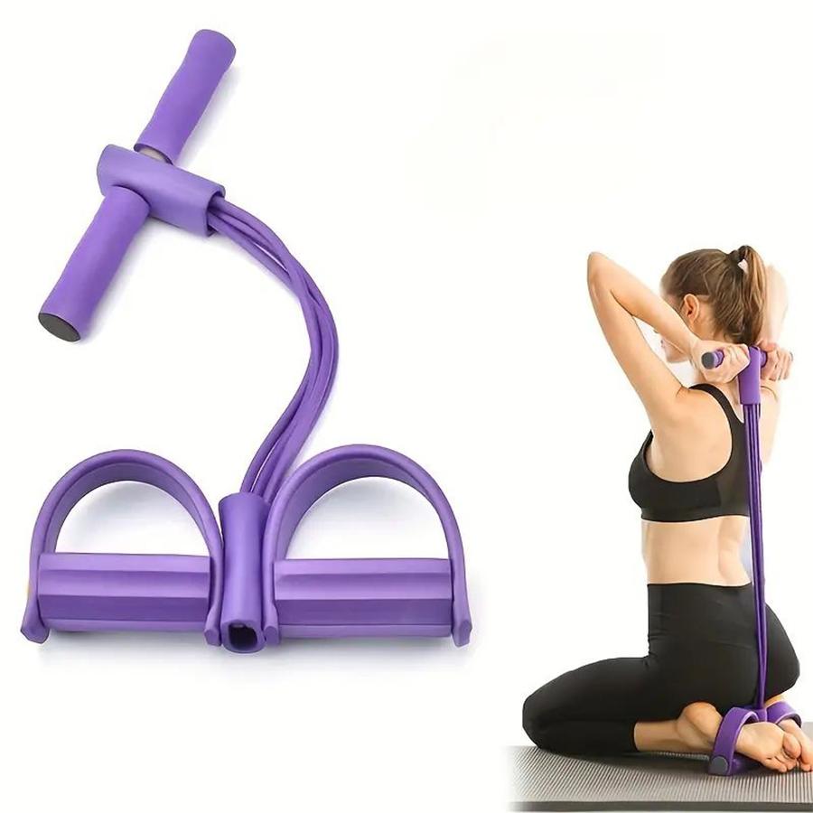 Elevate Your Fitness Routine with the 1Pc 6-Tube Elastic Yoga Pedal Pull Resistance Band for Abdominal Waist Arm and Leg Stretching Ideal for All Levels