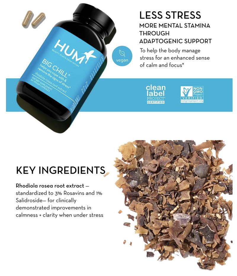 HUM Nutrition Big Chill Calming Support, 60 Capsules HUM Nutrition Big Chill Calming Support, 60 Capsules