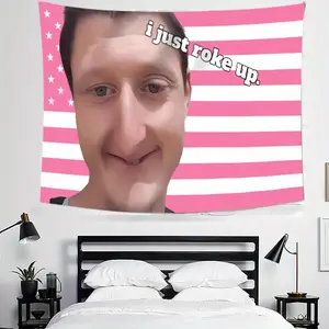 Danielellarson Fun Pink American Flag Pattern tapestry, fun Lightweight Decoration wall hanging, suitable for university dormitories, living rooms, bedrooms, home fashion aesthetic decoration wall hanging, indoor and outdoor background decoration