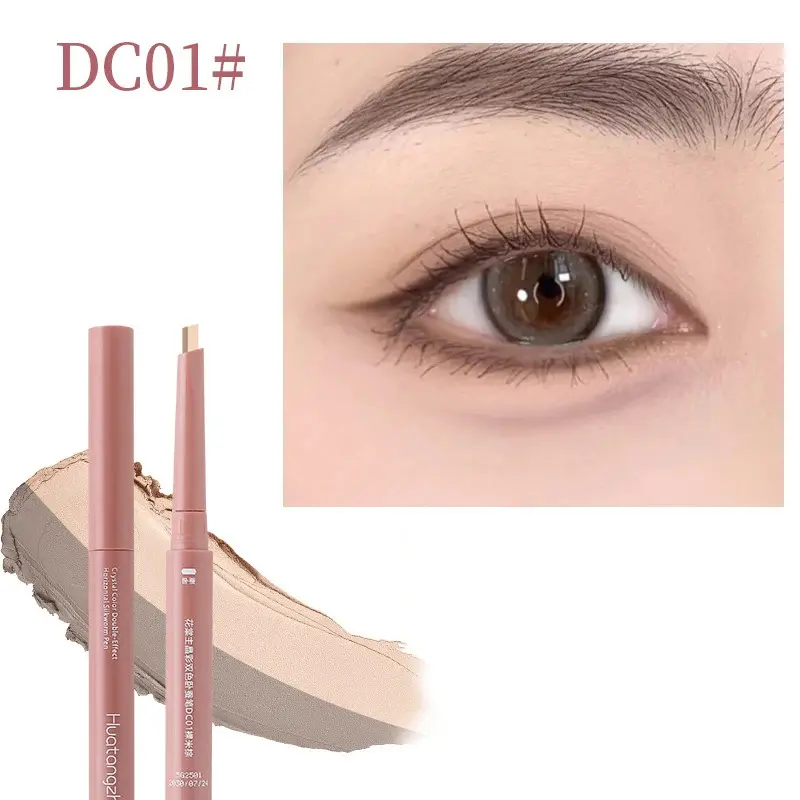 Dual-End Under Eye Pencil - Aegyo Sal & Face Contouring, Brightening Long-Lasting Highlighter with Matte & Shimmer Finishes, Hypoallergenic for Sensitive Skin & Contact Lens Wearers, Triangular Brush, Eye Shadow & Liner Combination, Shopping Use