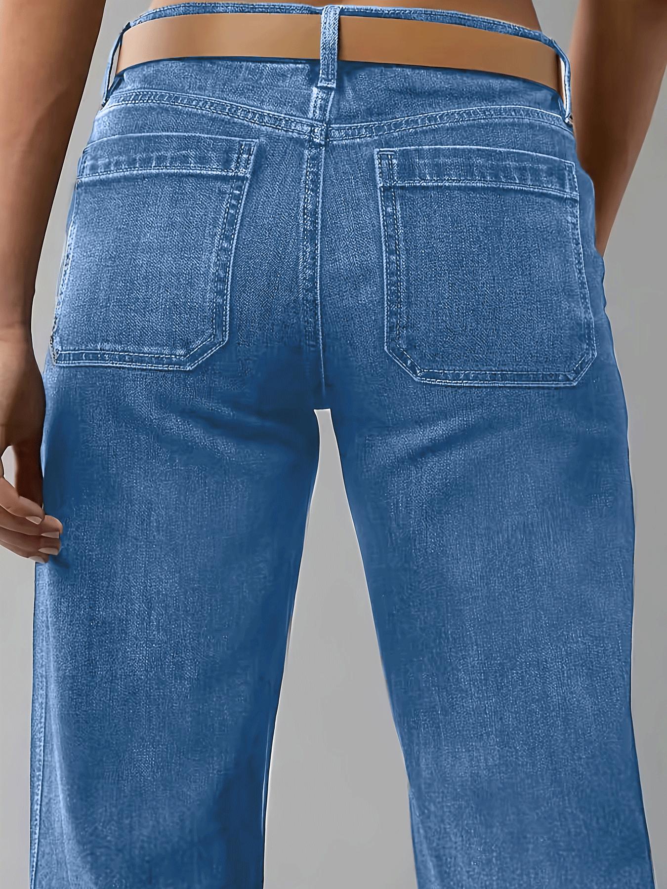 Women's Loose Straight Leg Denim Jeans, Comfortable Casual Style, Perfect for Daily Wear and Outdoor Activities, T-chic