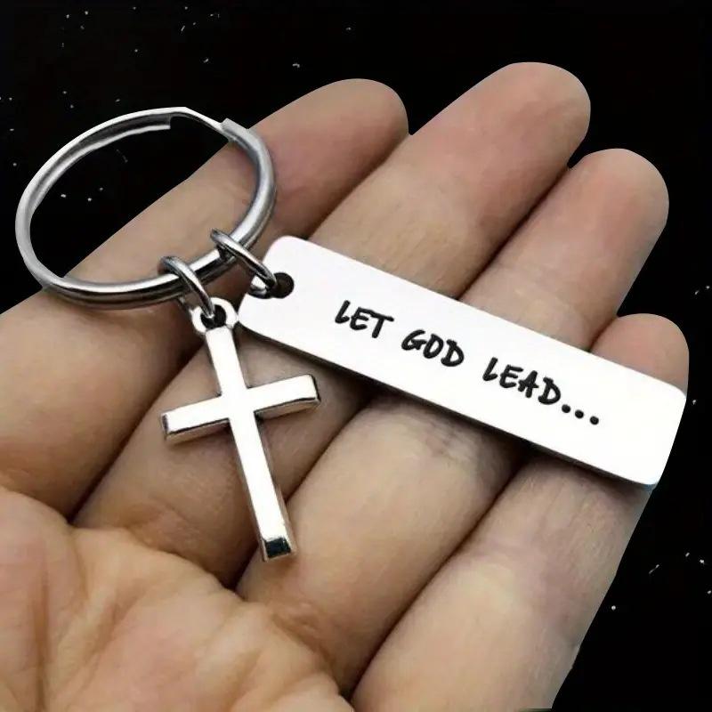 Let God Lead Cross Keychain Religious Jewelry Accessory Perfect Gift for Christian Faith Let God Lead Cross Keychain Religious Jewelry Accessory Perfect Gift for Christian Faith