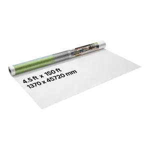 VEVOR House Wrap, 4.5 x 150 ft, 0.13 mm Thick Vapor Barrier, Heavy Duty Plastic Sheeting for Tear-resistant, Drop Cloth Vapor Barrier Covering for Residential & Commercial Construction, White