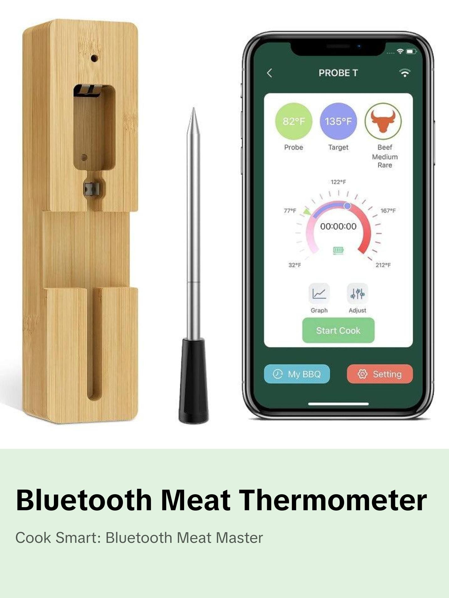 Smart Wireless Meat Thermometer with Bluetooth 4.2 Range up to 165 Feet - Kitchen, Utensils Smart Wireless Meat Thermometer with Bluetooth 4.2 Range up to 165 Feet - Kitchen, Utensils