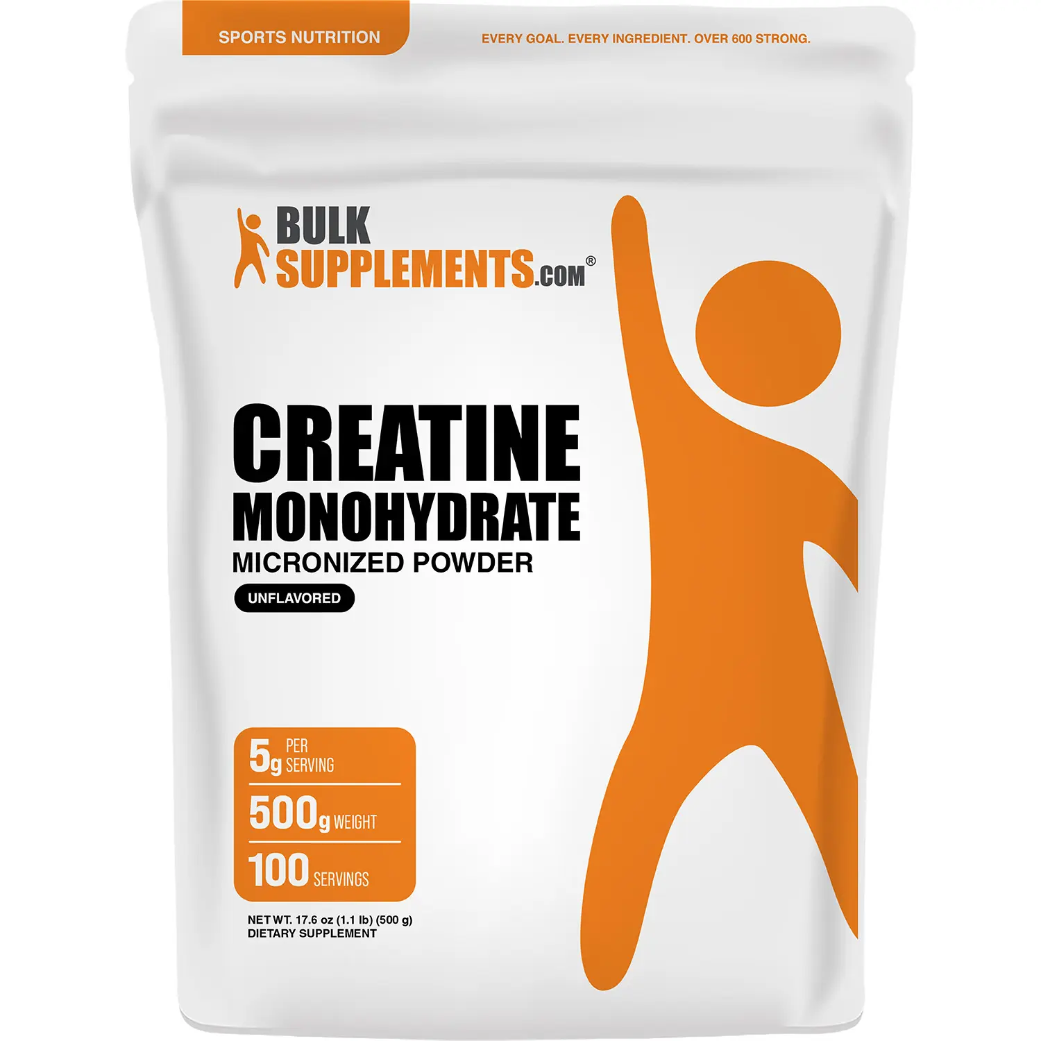 BulkSupplements Creatine Monohydrate Micronized Powder - Dietary Supplement for Gym Workout, Fitness, Muscle Strength & Endurance - 500g-1kg - 5g/7g per Serving, Sugar Free