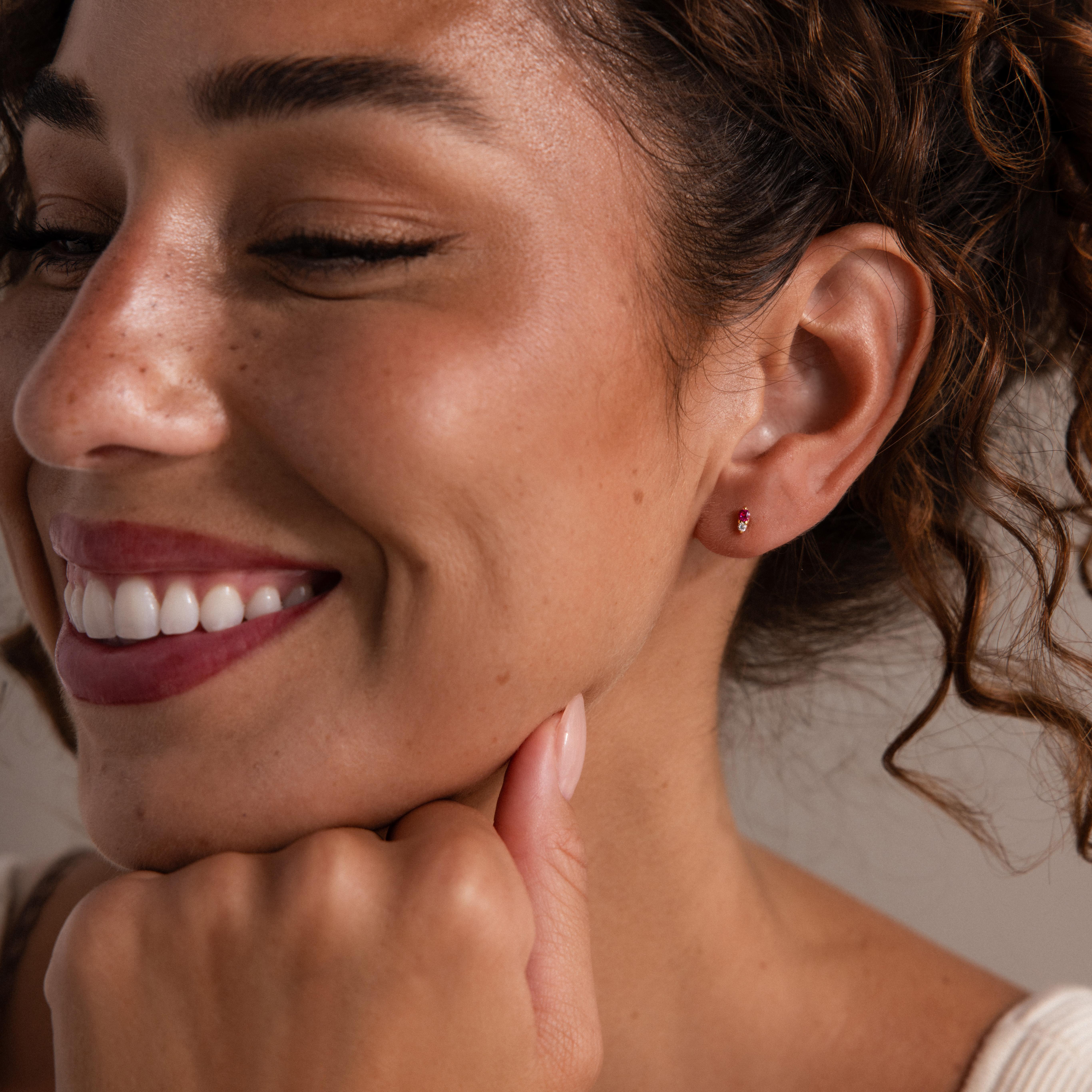 Tiny Duo Birthstone Flatback Studs by Caitlyn Minimalist - Duo Gemstone Flat Back Studs - Crystal Stud Earrings - Dainty Jewelry - Personalized Gift for Her Tiny Duo Birthstone Flatback Studs by Caitlyn Minimalist - Duo Gemstone Flat Back Studs - Crystal Stud Earrings - Dainty Jewelry - Personalized Gift for Her