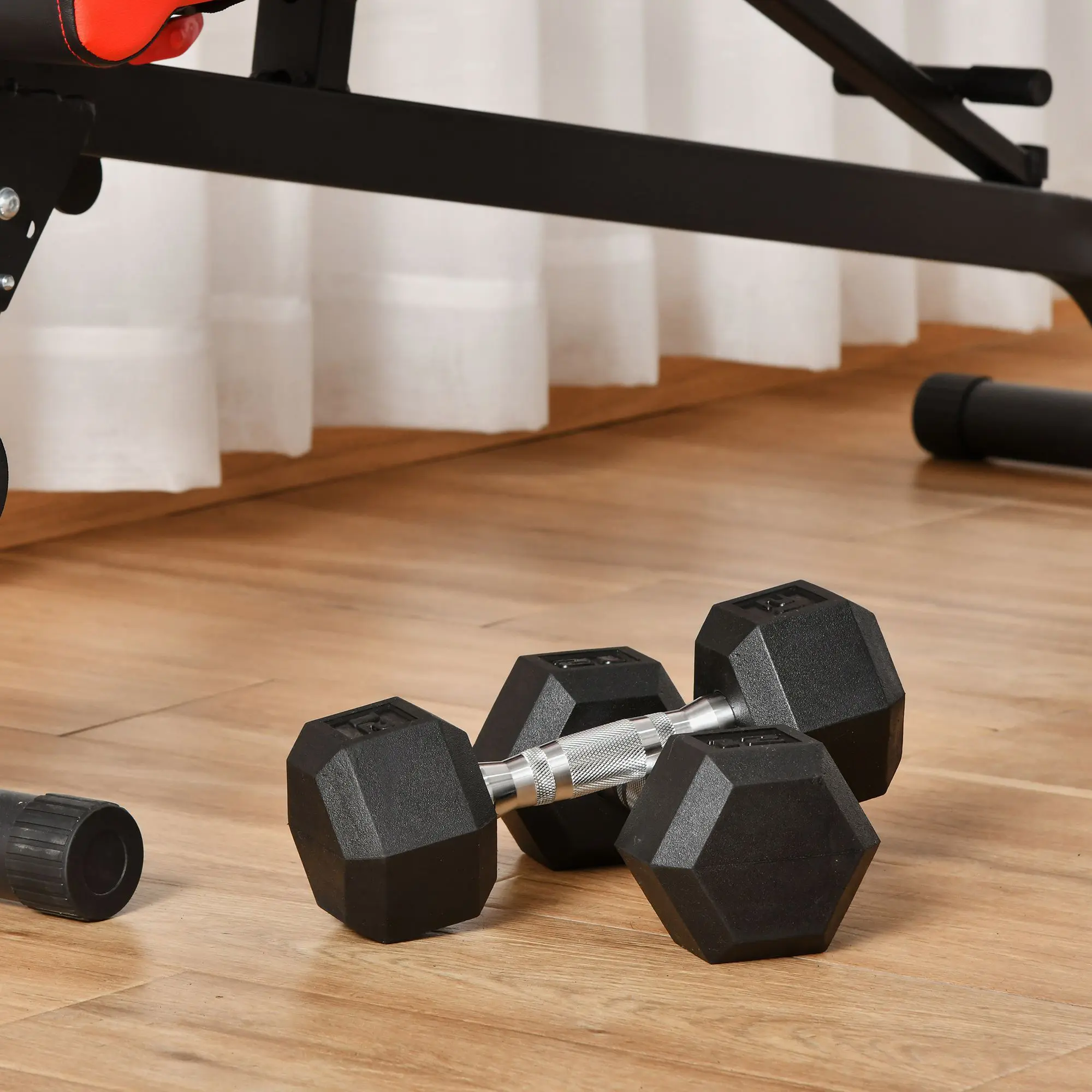 Soozier Hex Weights (Set of 2) - Rubber Dumbbells with Non-Slip Handles, Anti-Roll Design, Home Gym Workout & Exercise Equipment for Full Body Workout by Men & Women, Workout Equipment, Arm Workout For Woman