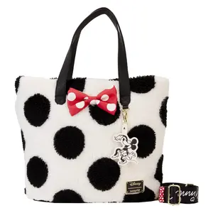 Loungefly Disney Minnie Rocks the Dots Sherpa Tote