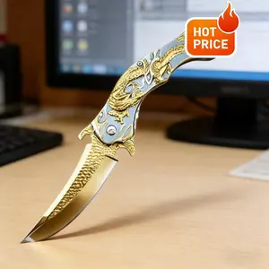 3D engraved dragon-patterned, handcrafted folding knife is suitable for hiking gear, everyday carry, and seasonal outdoor adventures, making it an essential item for backpacking trips.