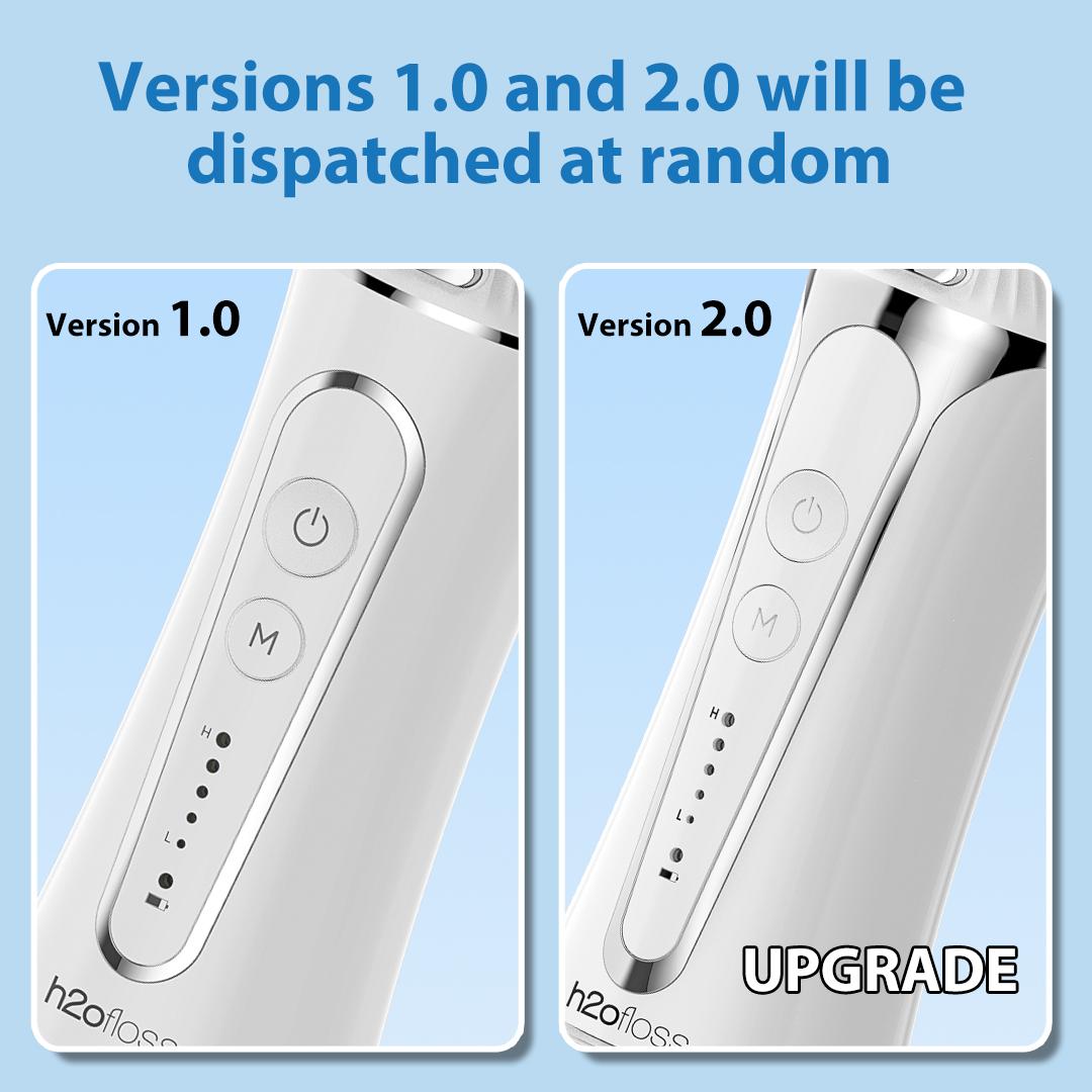 h2ofloss- Rechargeable Portable water flosser & Oral Irrigator – 300ML Water Tank, Whitening Tablets to Whiten Your Teeth, 5 Cleaning Modes, IPX7 Waterproof