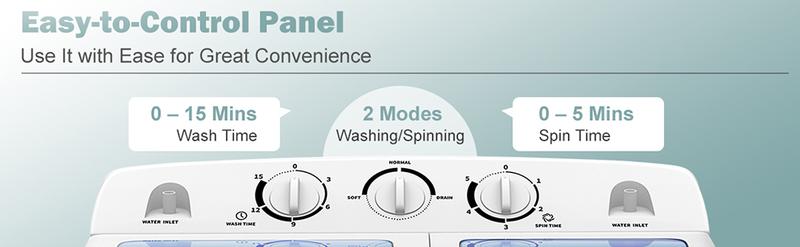 Costway- Compact Twin Tub Washing Machine for Home Use