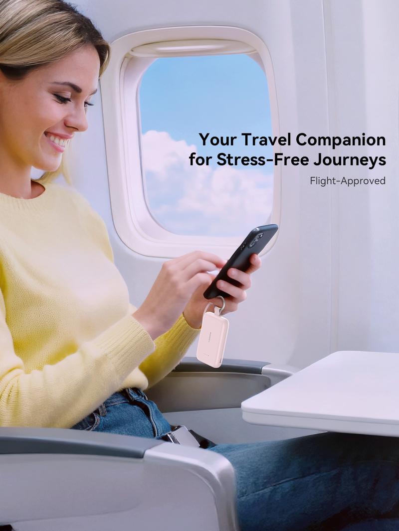 RORRY 10000mAh Portable Charger 30W Fast Charging Power Bank with Built-in Type-C & Lighting Cables Travel Keychain Battery Pack for iPhone 17-12 AirPods Android iPad Switch Lightweight Compact Multi Device Charging   valentinesdaygiftideas