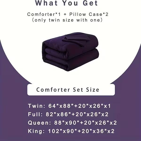 2/3pcs Comforter Set, 100% Microfiber Filling, Soft & Luxurious Warmth, 1 Quilt + 1/2 Pillowcases, Machine Washable, Must-Have Bedding for Home And Dorm, Perfect Gift for Valentine's Day, Weddings, And Galentine's Day