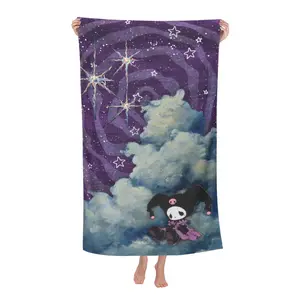 Purple Devil Goth Aesthetic Beach Towel, Soft, Absorbent, Quick-Drying Bath Towels - Perfect For Bathing, Swimming, Camping & Travel