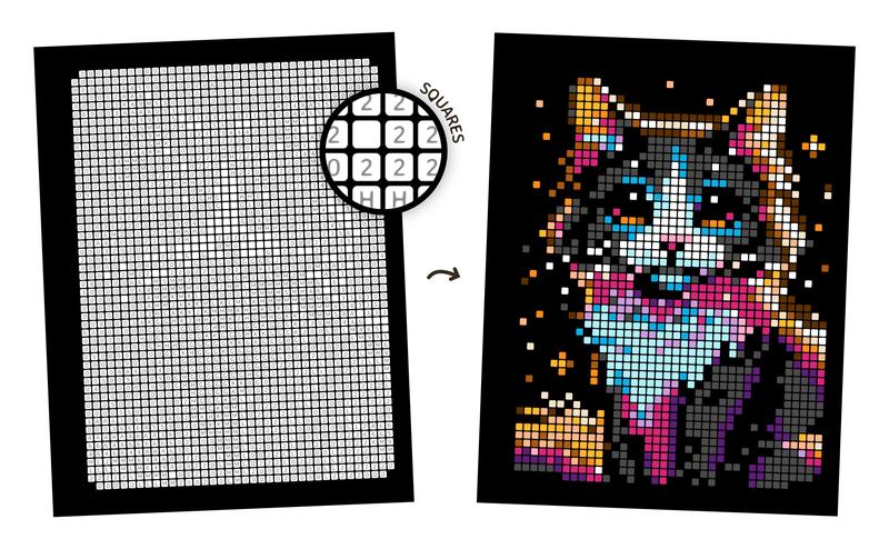 100 Color by Number Mysteries: A Coloring Book for Adults Relaxation and Wonder – Squares, Diamonds, Dots