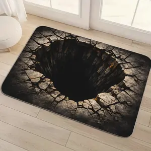Infinite Abyss 3D Printed Non-Slip Mat - Machine Washable Polyester, Stone-Textured Finish, Lightweight Foldable Indoor/Outdoor Bathroom Kitchen Living Room Rug, Pet-Friendly Home Decor Gift, Durable Floor Mat carpet
