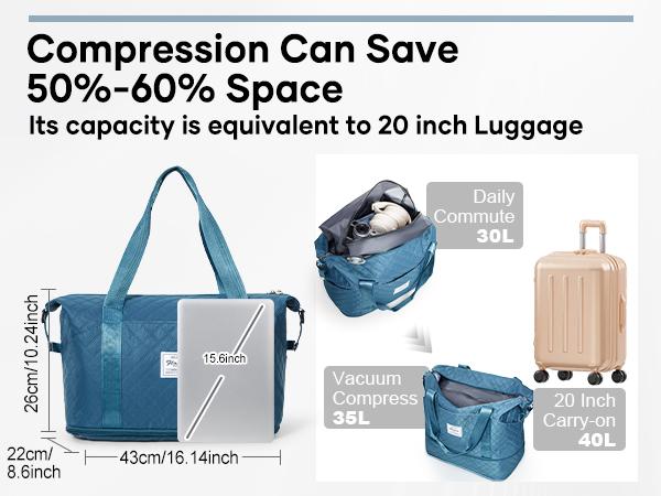 Vacuum Travel Bag with Pump Carry On Travel Bag for Women Fashion Mochilas para Mujer Capacity Expansion