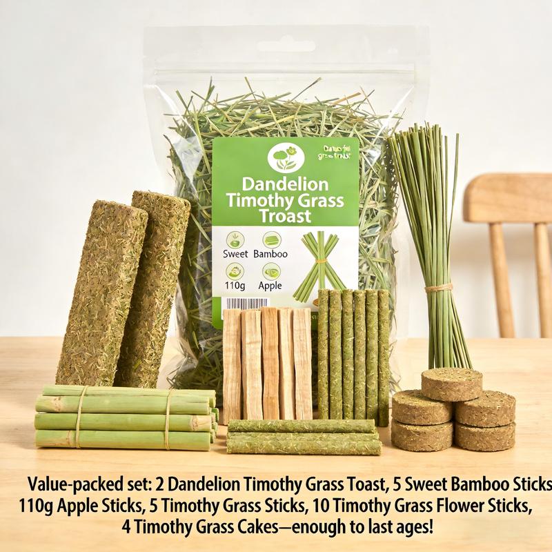 23.6 inch Wooden Hamster Cage,  Openable Top, Ventilated, Easy to Clean, 50-60 PCS Natural Rabbit Chew Toys, Treats, Timothy Sticks, Apple Sticks, Sweet Bamboo for Guinea Pig, Hamster, Chinchilla, Rat, Small Animals Bunny