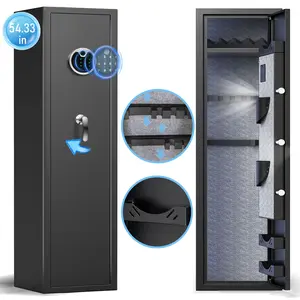 Digital/Biometric Safe for Home, Safe with Mute Function, Removable Racks and LCD Keypad, Dual Alarm System and LED Light
