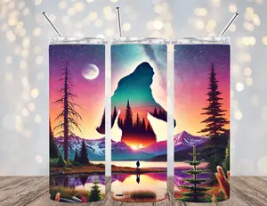 20 OZ BIGFOOT DESIGNS 5 OPTIONS INSULATED SKINNY TUMBLER W/ STRAW