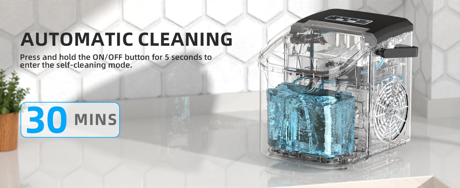 Antarctic Star Countertop Ice Maker Portable Ice Machine with Handle, 26Lbs/24H, Self-Cleaning Ice Makers, 9 Ice Cubes/6 Mins for Home Kitchen Bar Party, Black. Antarctic Star Countertop Ice Maker Portable Ice Machine with Handle, 26Lbs/24H, Self-Cleaning Ice Makers, 9 Ice Cubes/6 Mins for Home Kitchen Bar Party, Black.