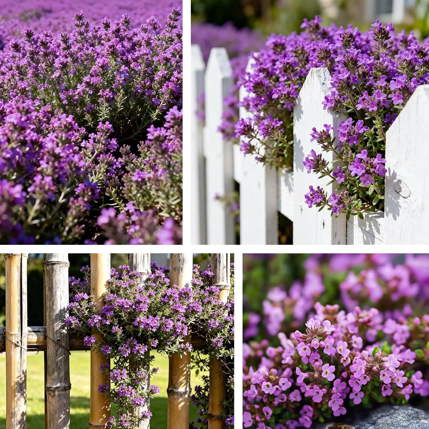 1000 Pcs Creeping Thyme Seeds for Planting – Non-GMO Ground Cover Flowers Edible Herb Seeds for Planting Lawns