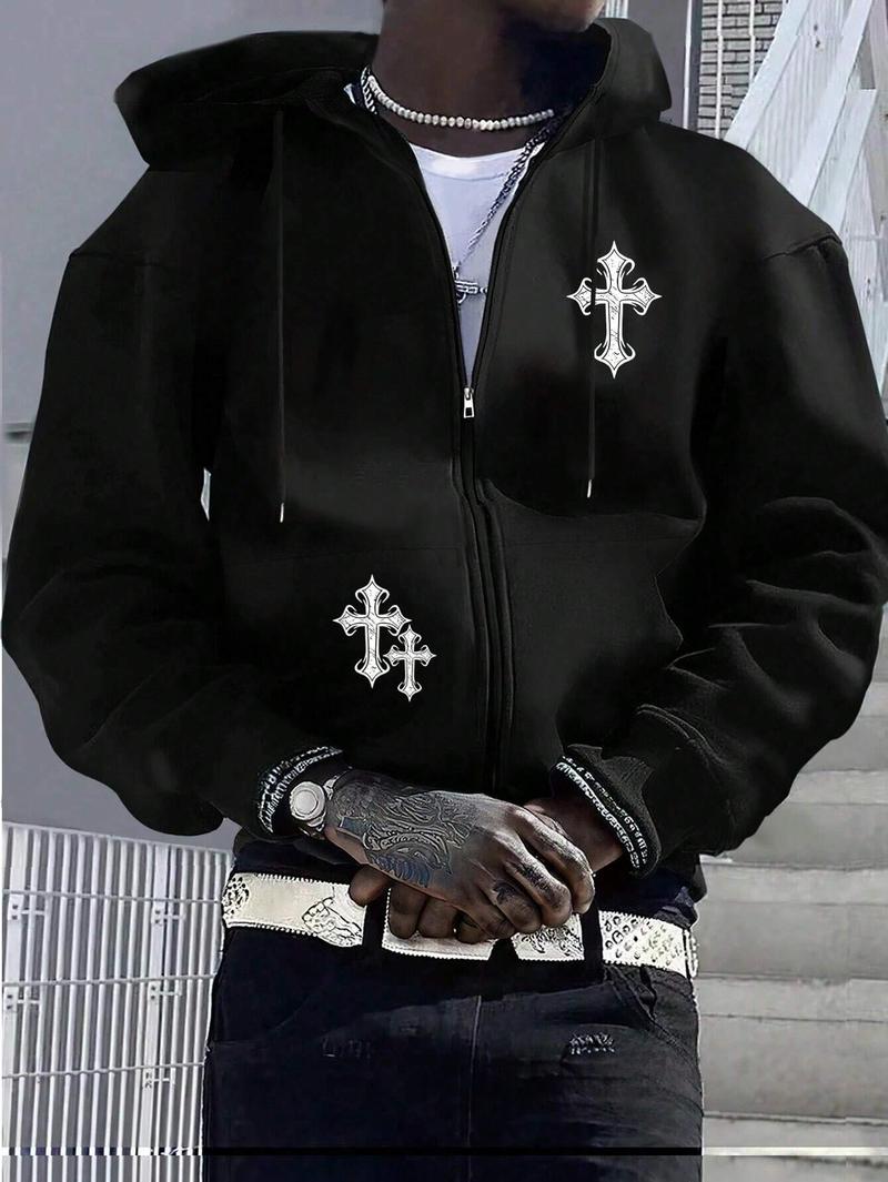 Autumn and Winter Men's Full-Zip Long Sleeve Hoodie Sports Jacket with Personalized Print Pattern Zipper Pockets Regular Fit Windproof Warm Jacket Suitable for Travel Camping Outdoor Activities Casual Sweatshirts Autumn and Winter Men's Full-Zip Long Sleeve Hoodie Sports Jacket with Personalized Print Pattern Zipper Pockets Regular Fit Windproof Warm Jacket Suitable for Travel Camping Outdoor Activities Casual Sweatshirts