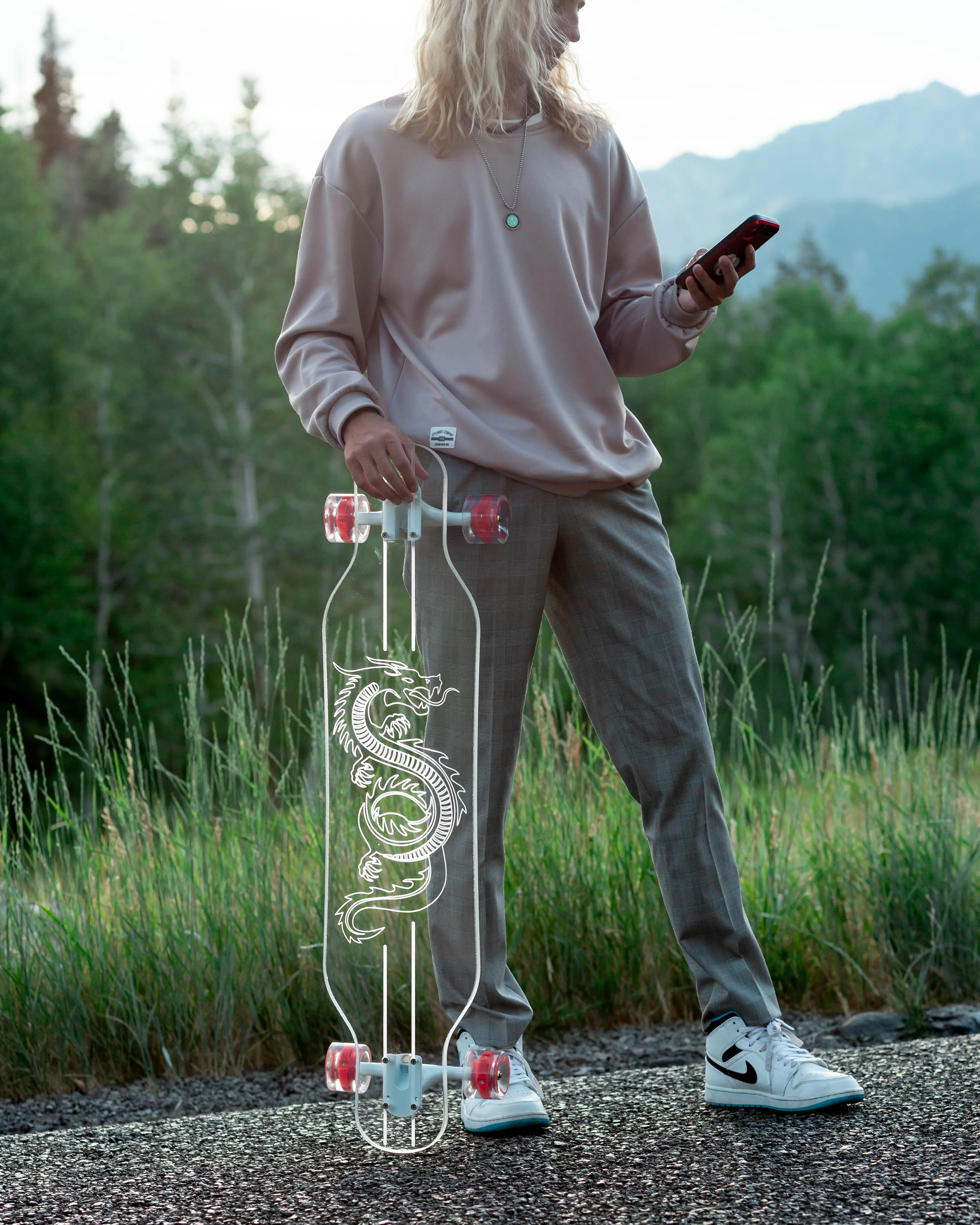 Ghost Long Board Dragon 40" LED Longboard Skateboard for Youth Skaters