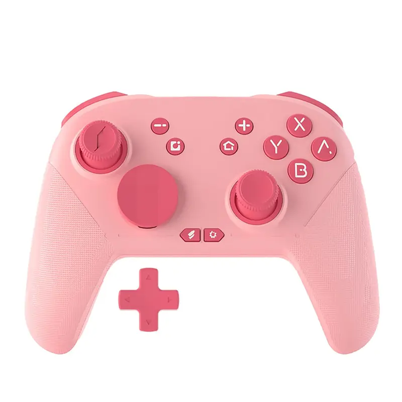 Pro Controller for Switch Gamepad with Vibration ALPS Joysticks Turbo Mechanical Buttons 6-Axis Gyroscope Pink High-Quality Vibration Experience