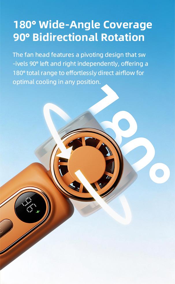 Mini Portable Handheld Clip Fan, 3-in-1 Rechargeable 3000mAh Battery, 5 Speeds, 180° Adjustable Airflow, USB Cooling, Perfect for Travel, Office, and Personal Use - Protection