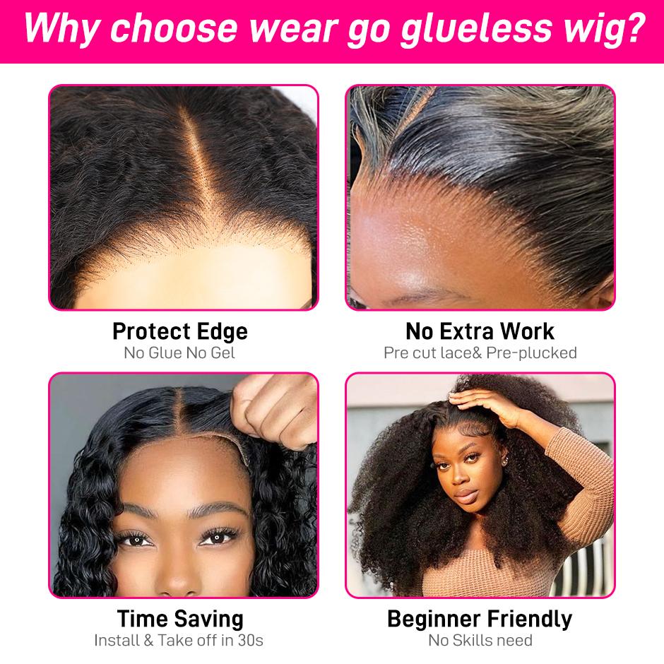 FORGIRL FOREVER Afro Curly Wear And Go Wig 7x5 Pre Cut Pre Bleached Knots Glueless Wig Quick Install Afro Curly Lace Closure Wig For Women FORGIRL FOREVER Afro Curly Wear And Go Wig 7x5 Pre Cut Pre Bleached Knots Glueless Wig Quick Install Afro Curly Lace Closure Wig For Women