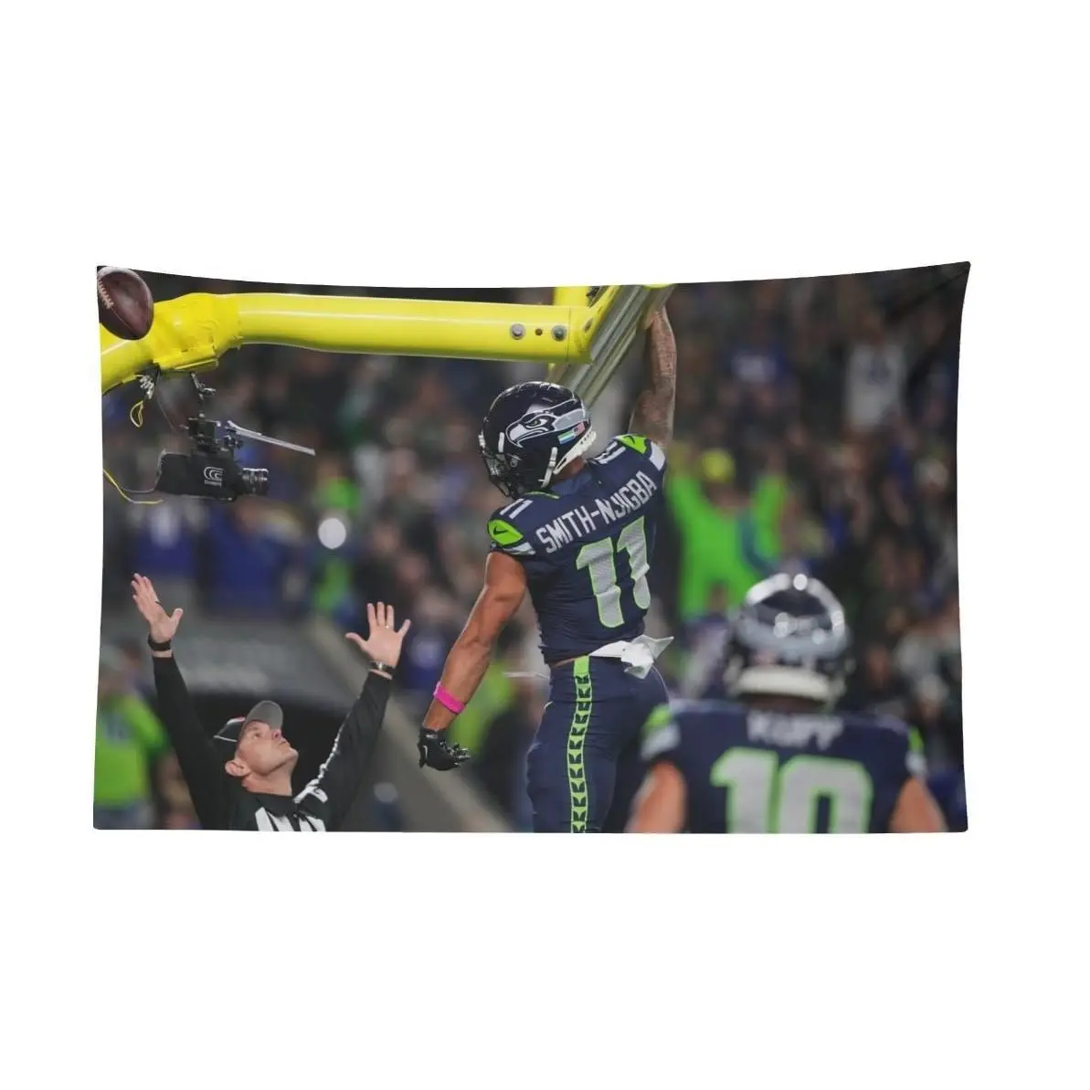 Jaxon Smith-Njigba JSN Dunk Touchdown Celebration Iconic Moment Wall Flag, Sports History Tribute Home Decor Tapestry for Bedroom Dorm, Gift Backdrop Decoration for Wedding