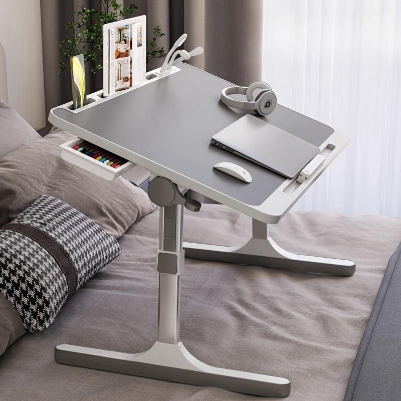 Laptop Bed Table, Foldable Laptop Desk Bed Tray with Storage Drawer, Lap Desk TV Tray for Breakfast Serving, Notebook Stand Reading Holder with Phone Slot and Cup Holder for Sofa Couch Floor
