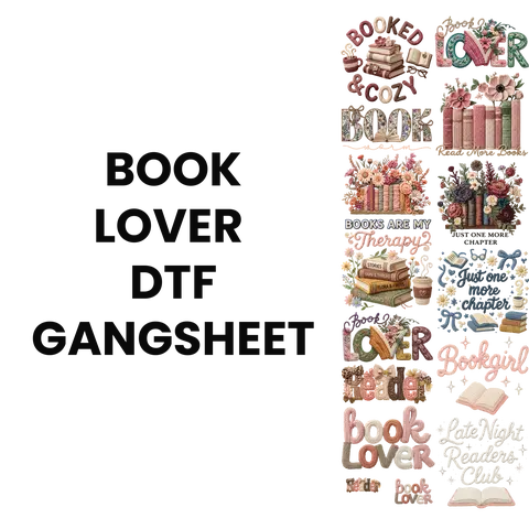 BOOK LOVER DTF GANGHSET FOR SHIRT MAKING