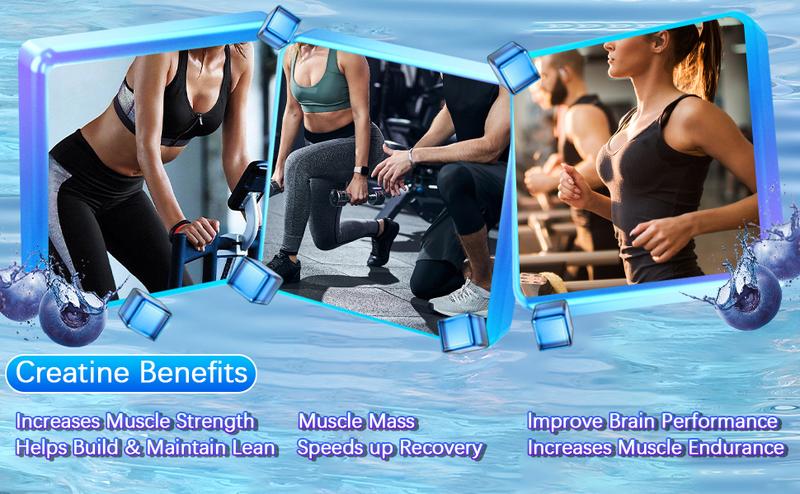 EOCUTE Creatine Monohydrate Gummies 5g per Serving for Muscle Strength Building Sugar-Free Vegan Blueberry Flavor 150 Count Amino Acids Nutritional Supplements