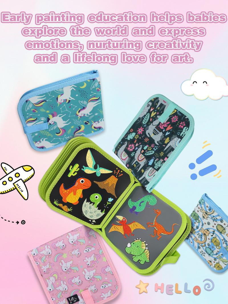 Erasable Reusable Watercolor Pen Doodle Set for Toddlers, Toddler Coloring Set 1 2 3 4 Years Old - Unicorn Reusable Drawing Book, 12 Watercolor Markers, 14 Pages of Art, Creative Play & Fun for Kids - Car Activity Travel Coloring Kit for Kids