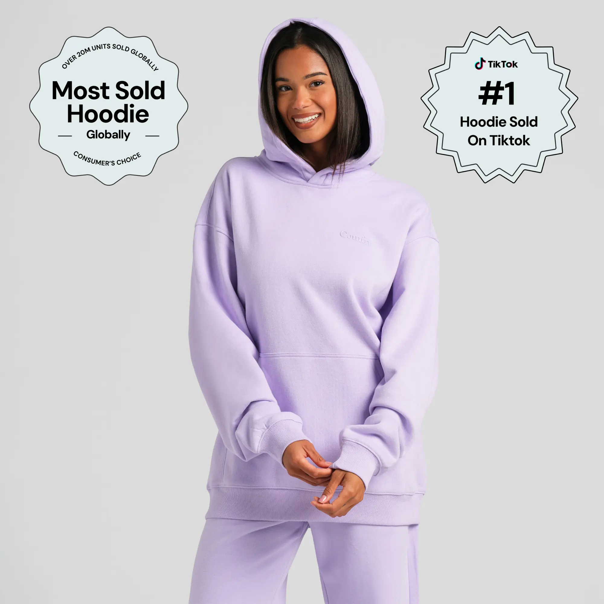 Comfrt | Halo Lightweight Hoodie - Mega | Thin & Light Fleece Pullover Sweatshirt For Men and Women