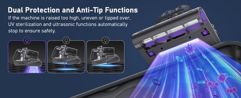 V VOCESOR Mattress Vacuum Cleaner for Removing Dust Mites, Smart Bed Vacuum with UV-C Light&Hot Air Drying&Aromatherapy&LED Display, 16Kpa Strong Suction&HEPA Filtration, Deep Cleaning Machine for Bed Sofa Couch, Perfect Gift