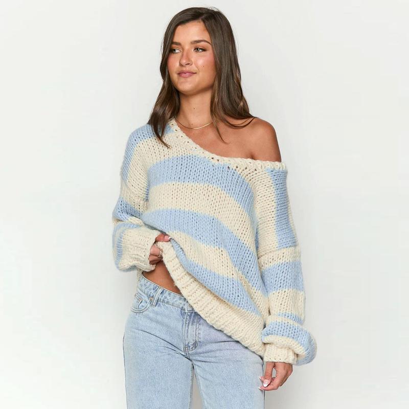 Joyfunear Women's Oversized Chunky Knit Sweater - Off - Shoulder Loose Fit Pullover