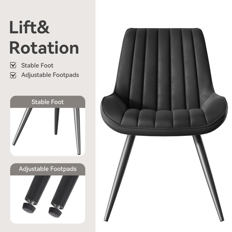 Modern Dining Chairs Set of 2, Comfy Dining Room Chairs with Thick Cushions, Upholstered Fabric Kitchen Side Chairs with Metal Legs, Beige