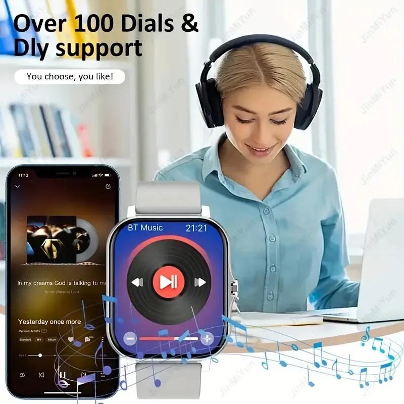 Valentine's Day gift New smartwatch for 2026: Black and pink wearable multi-functional smartwatch with high-definition touchscreen.