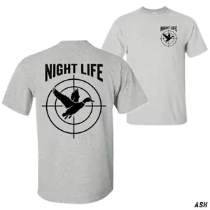 Duck Hunting Night Life T-Shirt – Flying Duck Crosshair Graphic Tee, Waterfowl Hunter Shirt, Night Hunting Outdoor Lifestyle Apparel for Men and Women