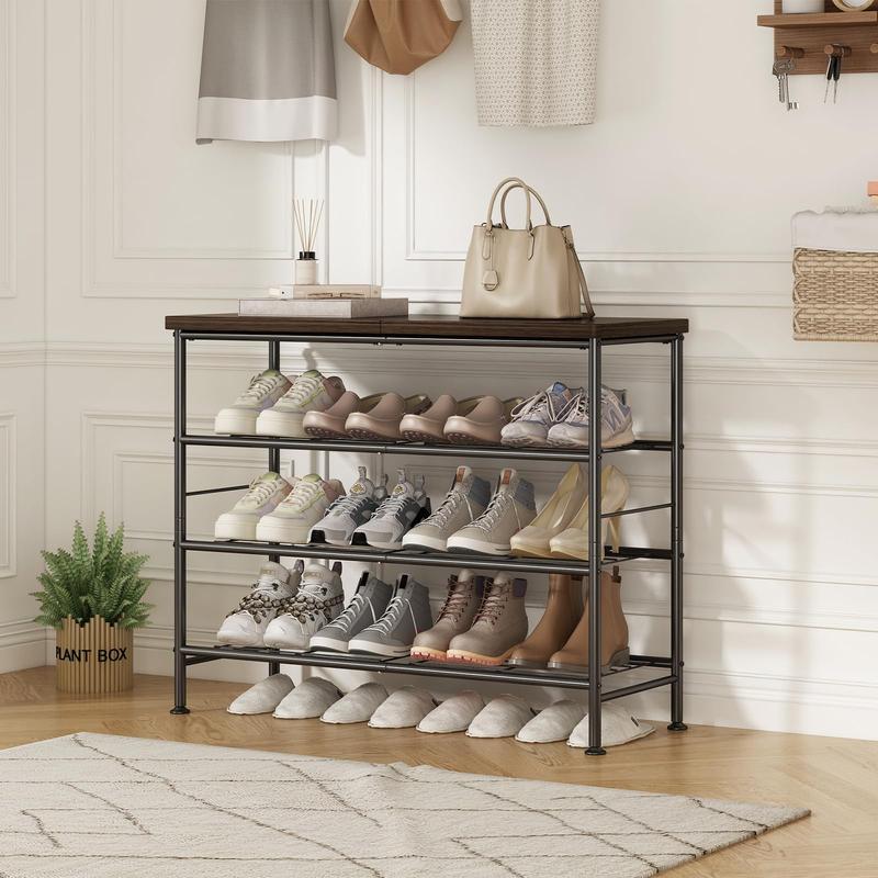 Shoe Rack Organizer 4/5/6 Tier Large Capacity Shoe Rack for Closet, Shoe Storage Shelf with MDF Top Board Organizing Wooden Decorative Industrial Deals For You Days